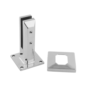 180 High Adjustable Square Base Plated Stainless Steel Spigots for 13.52mm Glass