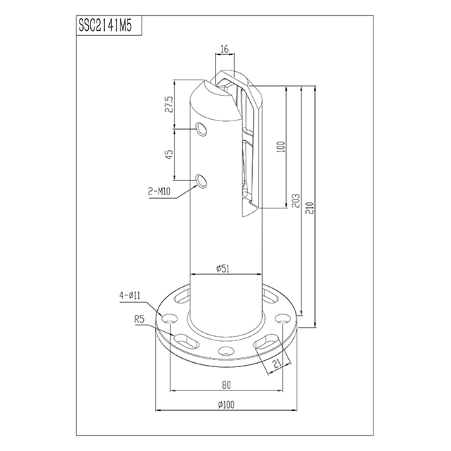210mm High Round Base Plated Stainless Steel Spigots