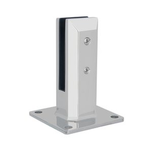 140mm High Square Base Plated Stainless Steel Spigots For 12mm Glass