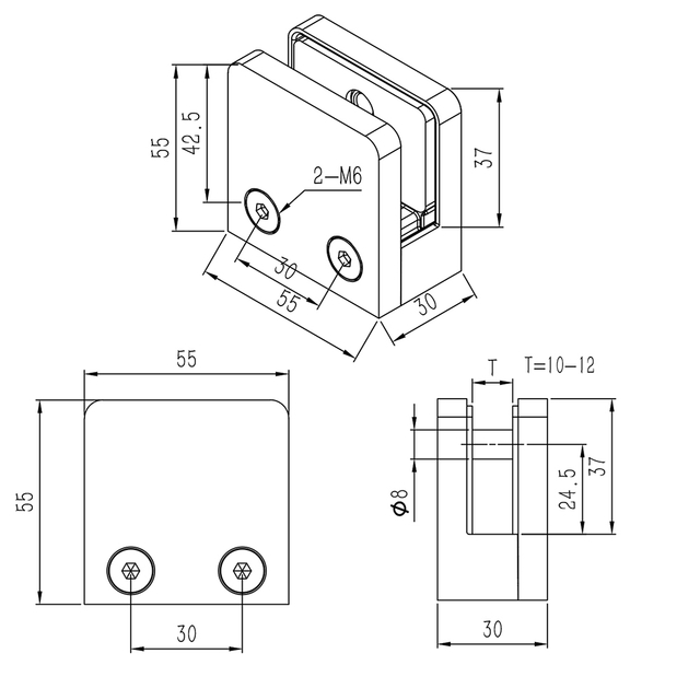 Glass to Flat Surface Clamp