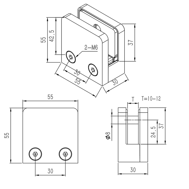 Glass to Flat Surface Clamp