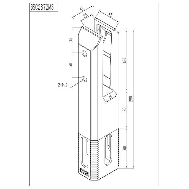 Square Core Drill Stainless Steel Spigots for 22.52mm Glass