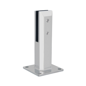 210mm High Square Base Plated Stainless Steel Spigots for 12mm Glass