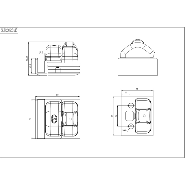 Glass To Glass 90°Gate Latch With Key