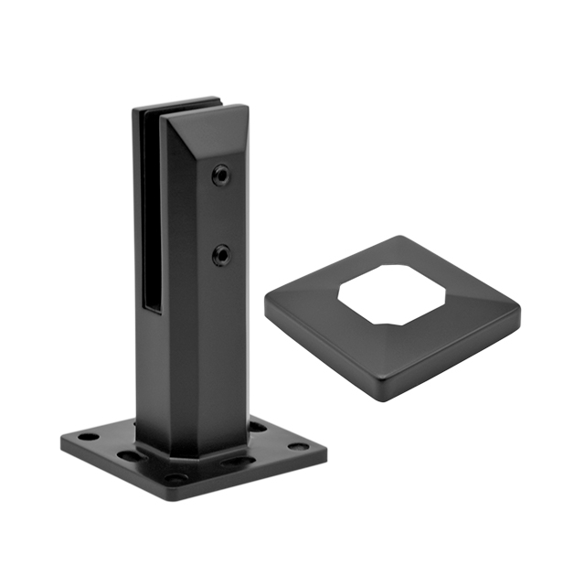 180 High Square Base Plated Stainless Steel Spigots for 12mm Glass