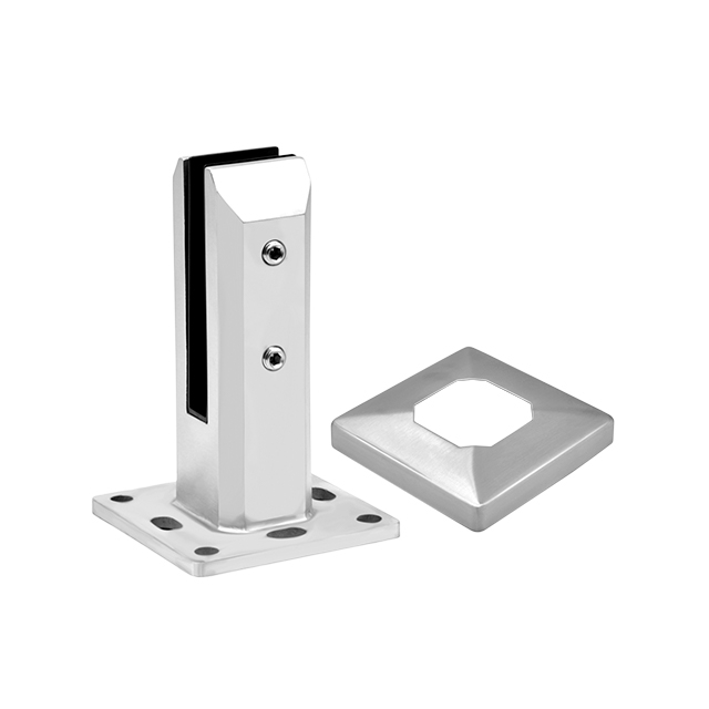 Square Base Plated Stainless Steel Spigots for 12-15mm Glass