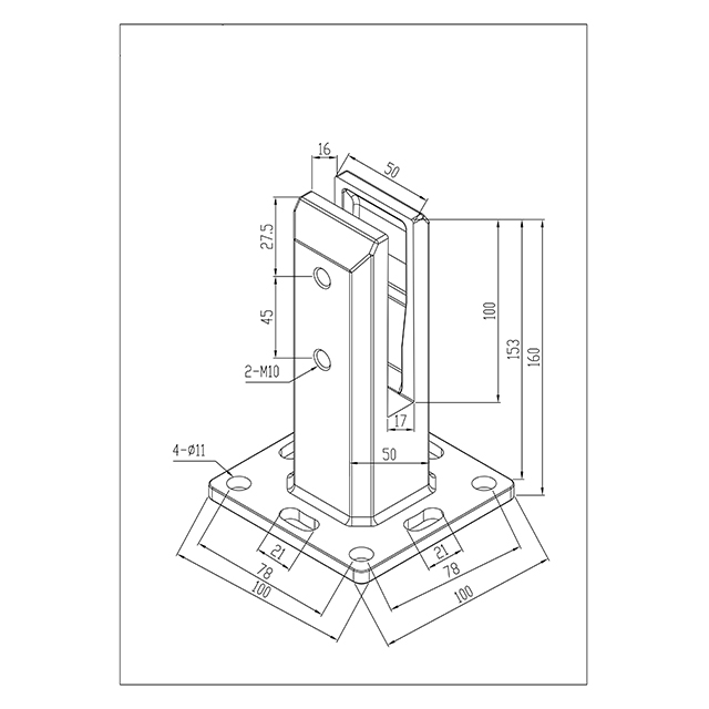 Square Base Plated Spigot