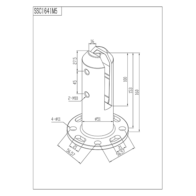 Round Base Plated Spigot for 12mm Glass