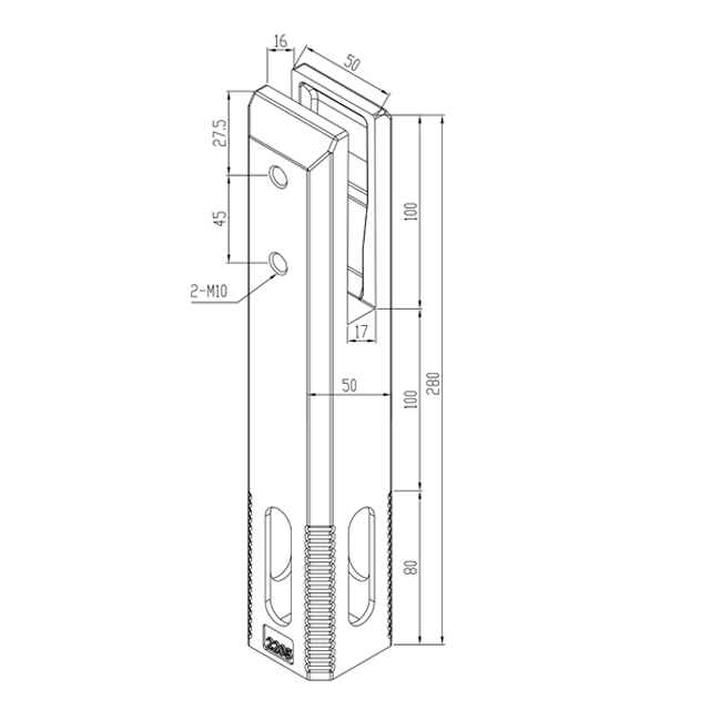 280mm High Adjustable Square Core Drill Spigot