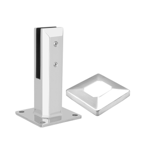 180 High Square Base Plated Stainless Steel Spigots for 12mm Glass