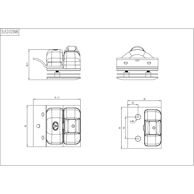 Glass To Diameter 50.8 Post Gate Latch With Key