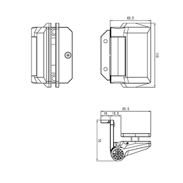 Glass to Square Column Soft Close Hinges